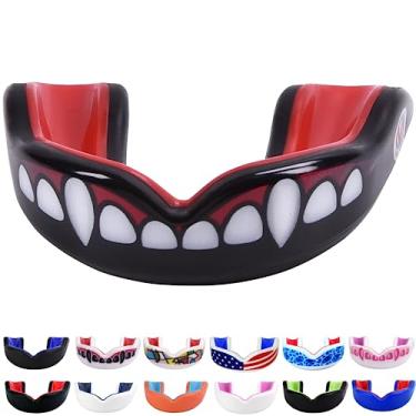 Imagem de Oral Mart Vampire Fangs Protetor bucal juvenil para crianças – Protetor bucal juvenil para karatê, bandeira de futebol, artes marciais, taekwondo, boxe, futebol, rúgbi, bJJ, Muay Thai, futebol, hóquei (com estojo )