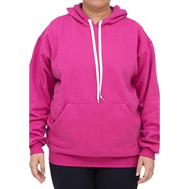 Imagem de Blusa de Frio Moletom Canguru Sancley, Jaqueta com Capuz Ajustável, Cor Rosa Fúcsia, Tamanho GG, para Inverno