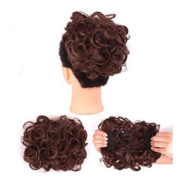 Imagem de Mulheres Bun Scrunchies Extensões de cabelo cacheado bagunçado coque updo peruca chignons pentes fáceis de esticar grampo em extensões de rabo de cavalo para mulheres Pão (Color : Q8-2-33)