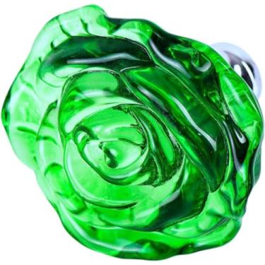 Imagem de Puxadores de armário, puxador de gaveta, puxadores de gaveta pequenos Pacote com 10 puxadores de rosa esculpidos em cristal gaveta guarda-roupa de vidro para chuveiro maçaneta da porta do ar