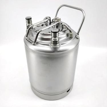 Imagem de Semfeil Brew Mini Barril Growler de 1,814 g Barril de 1/2 galão Barril de Corny Keg Ball Lock Barril de refrigerante 2L Pequeno Barril de Metal Único Cabo de Aço Inoxidável 304 Cerveja Mini Barril
