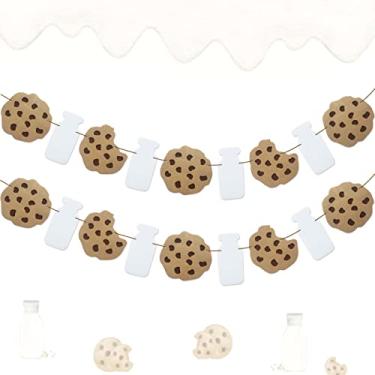 Imagem de Cookies Milk Birthday Party Garland Cookie and Monster Happy Birthday Banner for Kids
