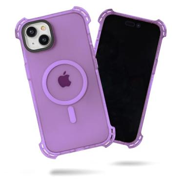 Imagem de SteepLab Capa Bubble Wrap para iPhone 15 Plus (tela de 6,7 polegadas, 2023) - A capa superprotetora com cantos de ar e compatível com MagSafe (almofada roxa)
