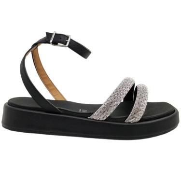 Imagem de Sandália Papete Feminina Casual Dia a Dia Conforto com Strass Flatform Vizzano 6506.109