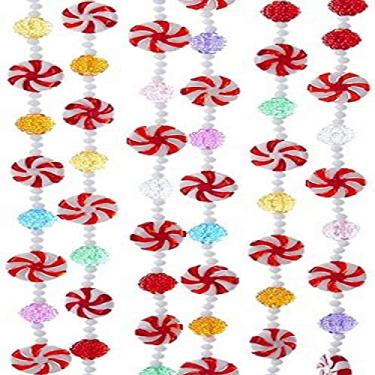 Imagem de Kurt S. Adler Guirlanda multicolorida para doces com hortelã-pimenta Kurt Adler