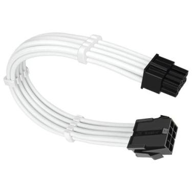 Imagem de Cabo sleeved branco extensor fonte para cpu 4+4 = 8 pinos - QINGSEA