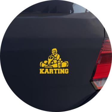 Imagem de Adesivo de Carro Kart Corrida - Cor Amarelo - Melhor Adesivo, Amarelo