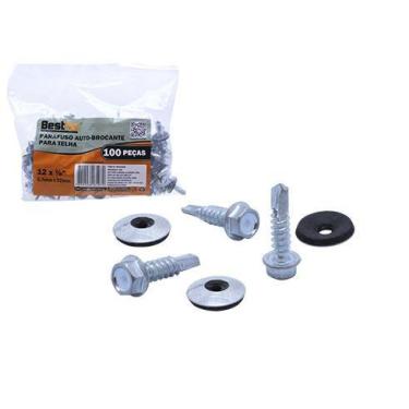 Imagem de Parafuso Auto-Brocante para Telhas 12 mm. - 5.5 mm. Pct 100 pçs - Best
