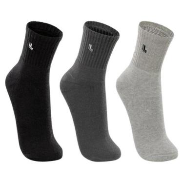 Imagem de Kit 3 Pares de Meias Lupo Sport Masculina Unissex Algodão Lisa Premium