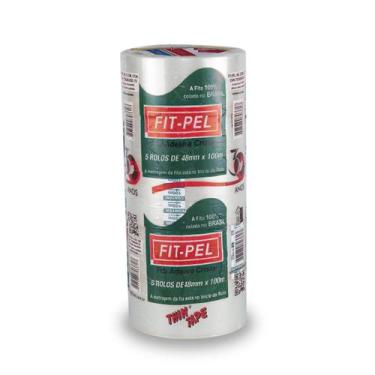 Imagem de Kit Com 5 Fita Adesiva Larga 48Mm X 100M Rolo Transparente - Fitp