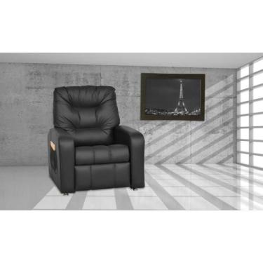 Imagem de Poltrona do Papai Reclinavel Azera Sintetico Preto Matrix
