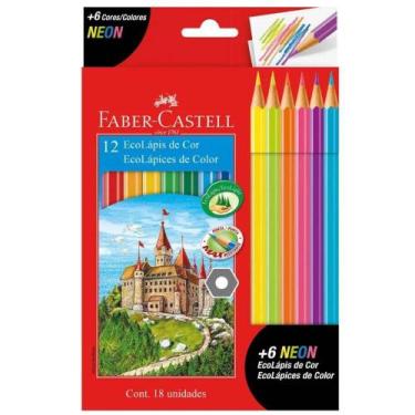 Imagem de Ecolápis 12 Cores e 6 Neon 120112 6N-Faber Castell - Faber-Castell