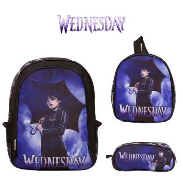 Imagem de Kit Mochila Wandinha Bolsa Escolar Lancheira Infantil Bonita - Toys 2U