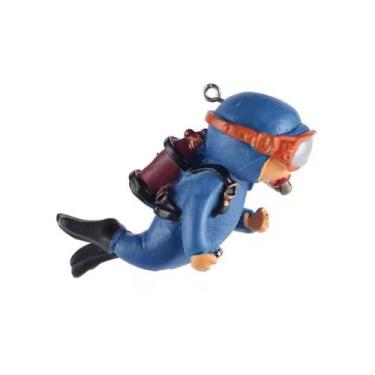 Imagem de Mini Mergulhador Enfeite Aquário Decoração - Topmixshop, Azul