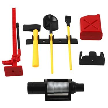 Imagem de 6PCS HIRCQOO 1/10 RC Decoration Accessories Tool Set Kit with Winch, Gas Can, Shovel, Jack, Pry Bar, Axe Compatible with Traxxas TRX-4 Tamiya CC01 Axial SCX10 D90 Redcat HSP 1/10 RC Crawler Truck