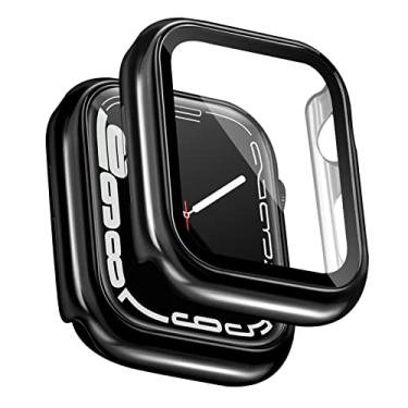 Imagem de ORIbox Capa rígida de policarbonato com película de vidro temperado compatível com Apple Watch Series 3 e Apple Watch Series 2, cobertura total, capa protetora ultrafina HD