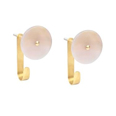 Imagem de Rockcloud Pacote com 2 ganchos de parede redondos de fatia de ágata com parafusos, ganchos de pedra Crytals para pendurar ferragens decorativas para decoração de escritório em casa, cor natural