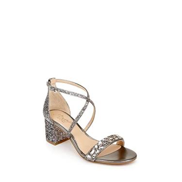 Imagem de Jewel Badgley Mischka Sandália feminina de salto Claudia, Glitter fumê, 35