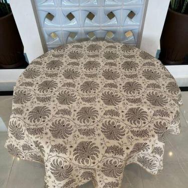 Imagem de Toalha De Mesa Redonda 6 Lugares 1,80m - TERRA DECOR, Folhas