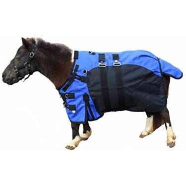 Imagem de CHALLENGER 1075RB Miniatura 1200D Mini Burro Desemanando Pônei Cavalo Potro Impermeável Respirável Cobertor de Inverno Casaco Azul Preto 51975 cm