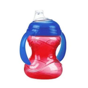 Imagem de Copo Infantil Vermelho Transição com Alça Antivazamento Bico de Silico
