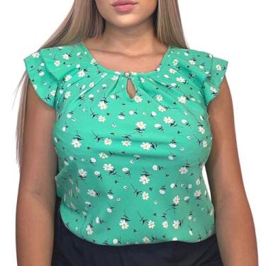 Imagem de Blusinha Crepinho Social Feminina Estampas Lindas - Look Modas Octavio