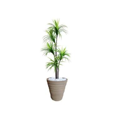 Imagem de Planta Artificial Árvore Yucca 1,60m Kit + Vaso Redondo D. Grafiato Be