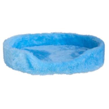 Imagem de Cama de Gato Peluciada Modelo Redondo Azul Lilies Móveis