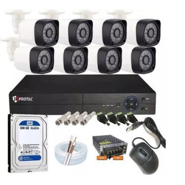 Imagem de Kit Segurança Cftv 8 Câmeras Fullhd 1080p Dvr Cloud Completo - Xmeye