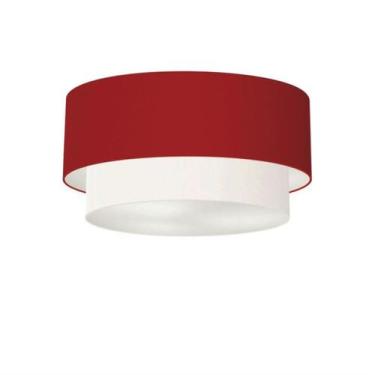 Imagem de Plafon Duplo Cilíndrico Vivare Md-3062 Cúpula Tecido 45x40cm - Bivolt,