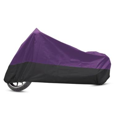 Imagem de Partuto Capa para motocicleta, capa completa para motocicleta, proteção contra poeira, chuva, impermeável, 190T XXL roxo e preto para Harley a maioria dos vestidos completos Touring Cruiser Scooters