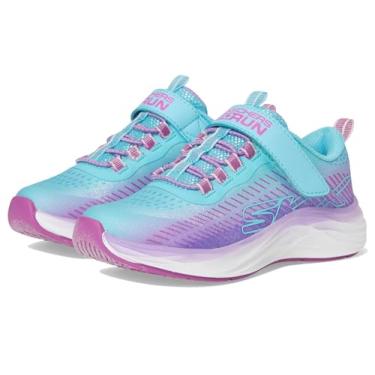 Imagem de Skechers Tênis feminino Go-Run Accelerate-Glitter Soul, Aqua/roxo, 13.5 Little Kid