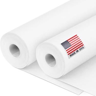 Imagem de Paclord Rolo de papel kraft branco de 30,5 cm x 3048 cm (pacote econômico com 2), espessura de 20,4 kg, feito nos EUA, papel kraft colorido para escola, papel kraft de boletim - inodoro, não tóxico,