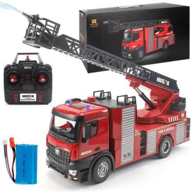 Imagem de Caminhao Bombeiro Escada Controle Remoto 1/14 Huina 1561, Vermelho