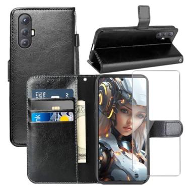 Imagem de YJROP Capa para cubot max 5, com protetor de tela, compartimentos para cartão de poliuretano à prova de choque, capa flip protetora para celular para cubot max5, preta