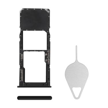 Imagem de BESJMYT Substituição para bandeja de cartão SIM Samsung Galaxy A71 (versão SIM único) Prism Crush Black Card Slot Suporte adaptador com ejetor de agulha para A71 SM-A715F