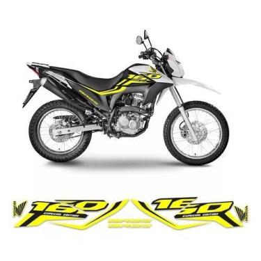 Imagem de Kit Adesivos Carenagem Honda Nxr 160 Bros Amarelo Preto - Resitank