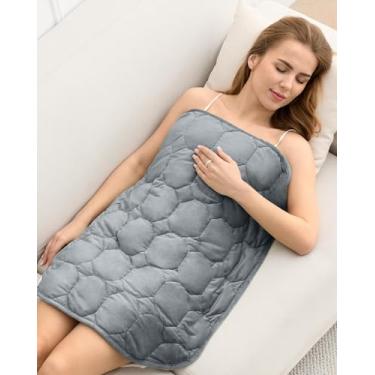 Imagem de Cobertor de colo ponderado 3,2 kg, algodão azul aconchegante luxo veludo cristal cobertor pesado para adultos, pequeno cobertor pesado para relaxar, dormir, viajar, cinza, 73,6 cm x 61 cm