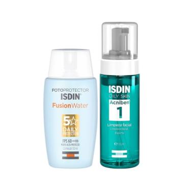 Imagem de Kit Protetor Solar Facial Isdin Fusion Water Fps 60 50ml + Espuma de Limpeza Acniben 150ml