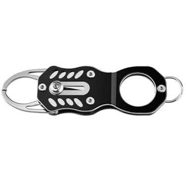 Imagem de ToutSimple Mini alicate de controle de peixe de aço inoxidável, resistente à ferrugem, leve, ferramenta de pesca multifuncional com cordão antiderrapante