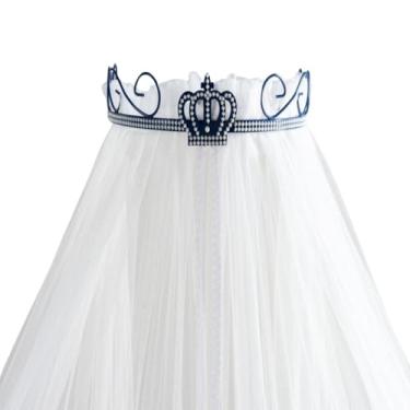 Imagem de Dossel Mosquiteiro Parede Quarto Bebe Rede Veu Tela Cortinada Berço Americano Menino Coroa Marinho