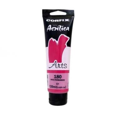 Imagem de Tinta Acrílica 120ml G1 180 Rosa Permanente Corfix, 180 - ROSA PERMANE