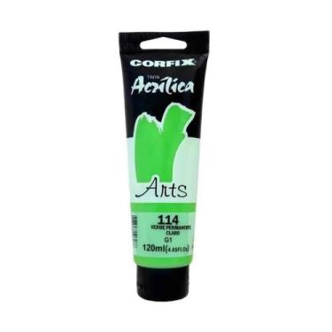 Imagem de Tinta Acrílica Corfix Arts 120ml Verde Perm. Claro 114 Gr 1, 114 - VER