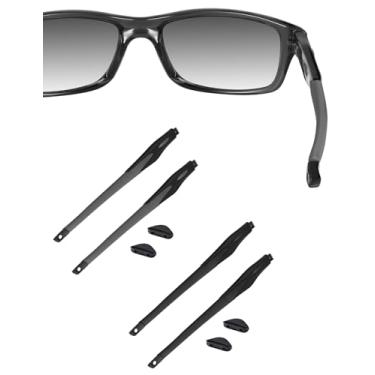 Imagem de HILEEN Hastes pretas de substituição para óculos Oakley Crosslink OX8027 OX8029 OX8030 OX8031 OX8033 OX3149 preto + cinza