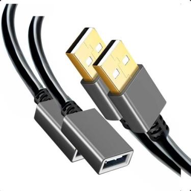 Imagem de Cabo Extensor USB 2.0 50 Cm Curto 480 Mbps Premium Kit C/ 2 - Bolaazul