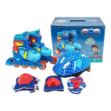 Imagem de Kit Patins Turma Da Aventura Azul 30/33 1504 Unitoys