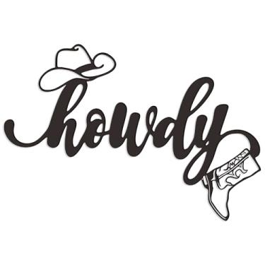 Imagem de Rajukit Placa De Metal "Howdy" - Abrace O Espírito Do Oeste Com Nossa Decoração Exclusiva Chapéu E Bota Cowboy Ideal Para Residências Escritórios