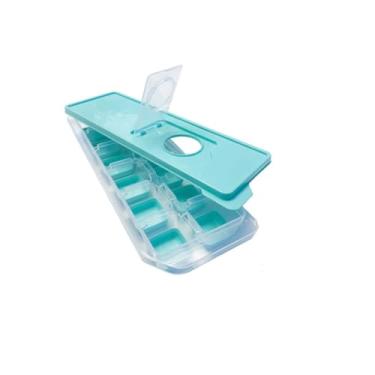 Imagem de Forma de Gelo Tampa 26x9,5X3,5cm Silicone 12 Compartimentos Top Útil Livre BPA Prático (1 UNIDADE)