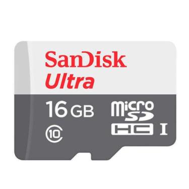 Imagem de Cartão de Memória Micro SD Sandisk Ultra 80 MB/s C10 com Adaptador 16 