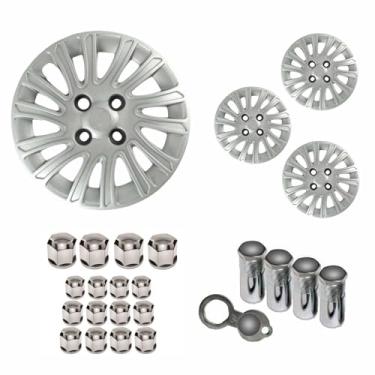 Imagem de Jogo Calota Aro 14 Grand Siena 2012 2013 + Selo Resinado + Tampa Ventil + Capa Parafuso